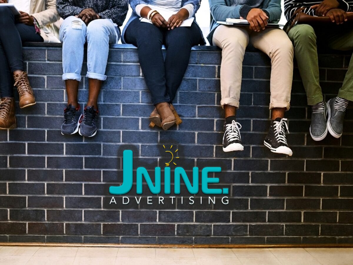 JNINE identity applied to a physical brand environment