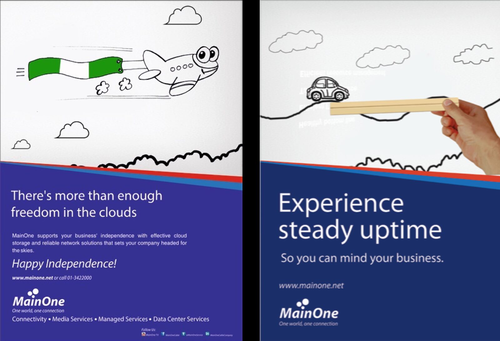 MainOne cloud and uptime campaign artwork